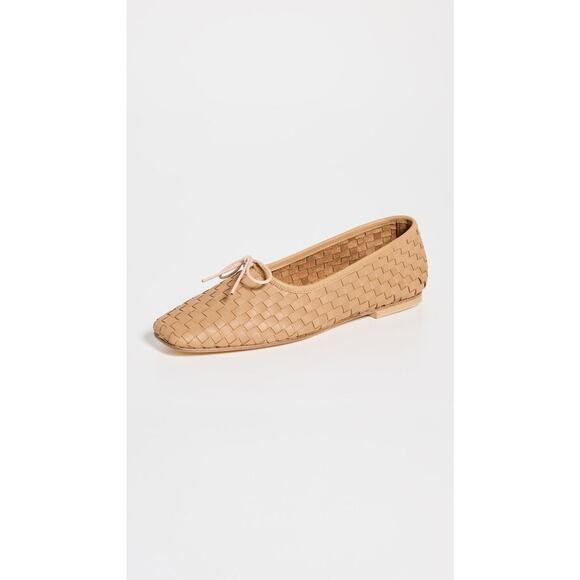 Freda Salvador Woven Leather Jada Flats - 7.5 - Latte Closed Woven Calf - Picture 1 of 5